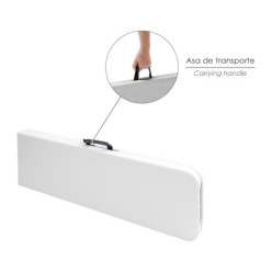 Banco Plegable Multifuncional, Portatil, Resistente,Multiusos 183x28x44 cm, Color Blanco