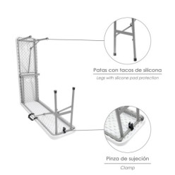 Banco Plegable Multifuncional, Portatil, Resistente,Multiusos 183x28x44 cm, Color Blanco
