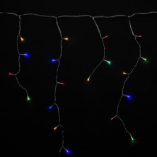 Guirnalda Luces Navidad Cortina 10x1 Metros 345 Leds Multicolor, Luz Navidad Interiores y Exteriores Ip44, Cable Transparente