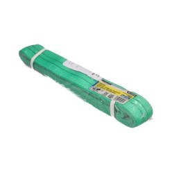Eslinga Plana Doble Banda 2,000 Kg, Factor Seguridad 7:1, Longitud: 4 Metros Ancho 6 cm, 100% Poliester, Color Verde