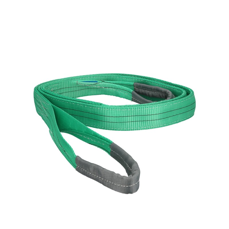 Eslinga Plana Doble Banda 2,000 Kg, Factor Seguridad 7:1, Longitud: 5 Metros Ancho 6 cm, 100% Poliester, Color Verde