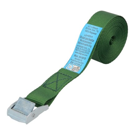 Cinta De Amarre Con Trinquete 4 metros x 25 mm, Trinquete Metalico Automatico, Cincha, Eslinga Mercancia, Correa Sujeción