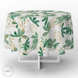 Mantel Hule Impermeable Antimanchas Primavera PVC Ø 140 cm,  Recortable Uso Interior y Exterior
