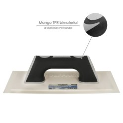Llana / Talocha Con Mango de Plastico ABS Borde Flexible, Especial Lechadas, Base 280x140 mm, Mango Ligero y Ergonomico