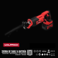 Sierra De Sable 20 V, Bateria 4 Ah, Cambio Rapido de Hoja, Madera 100 mm, / Acero 6 mm,