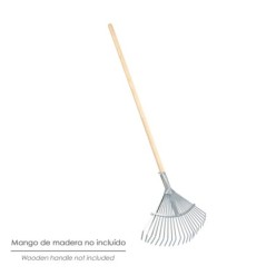 Rastrillo Metalico Para Jardin Ancho Regulable 31,5 A 43,5 cm, rastrillo Hojas, Cepillo Jardin, Escoba Metalica, Escoba Jardin