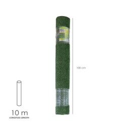 Cesped Artificial 7 mm, Rollo 1x10 mt, Césped Moqueta Para Interior y Exterior, Jardín, Terraza, Balcón, Uso Domestico