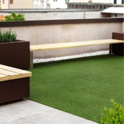 Cesped Artificial 7 mm, Rollo 1x25 mt, Césped Moqueta Para Interior y Exterior, Jardín, Terraza, Balcón, Uso Domestico