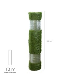 Cesped Artificial 12 mm, Rollo 1x10 metros, Césped Moqueta Para Interior y Exterior, Jardín, Terraza, Balcón, Uso Domestico