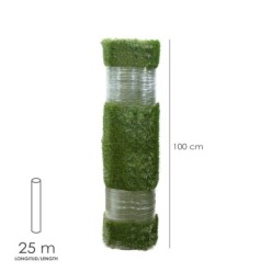 Cesped Artificial 12 mm, Rollo 1x25 metros, Césped Moqueta Para Interior y Exterior, Jardín, Terraza, Balcón, Uso Domestico