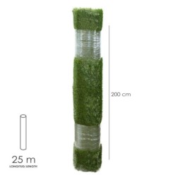 Cesped Artificial 12 mm, Rollo 2x25 metros, Césped Moqueta Para Interior y Exterior, Jardín, Terraza, Balcón, Uso Domestico
