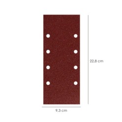 Lija Recambio Con Velcro 93x228 mm, con Agujeros Grano  180 (10 Piezas)