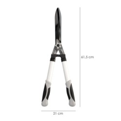 Tijeras Podar Setos 2 Manos Aluminio 63 cm, Hojas Acero Antiadherente, Mango TPR, Ajuste Corte