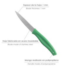 Cuchillo Nuuk Mondador Hoja Acero Inoxidable 9 cm, Verde (1 Unidad)