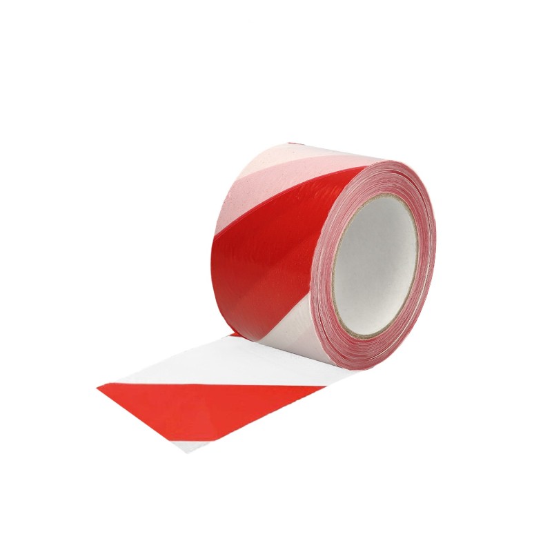 Cinta Señalización LDPE Roja/Blanca Rollo 70 mm, x 200 Metros