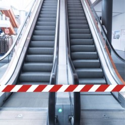 Cinta Señalización LDPE Roja/Blanca Rollo 70 mm, x 200 Metros