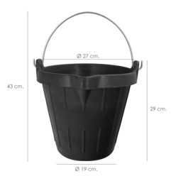Cubo Obra Industrial Goma 10 Litros Con Pico Vertedor, Base y Laterales Reforzado, Espesor 1 cm, Espuerta Obra, Cubo Goma Obra