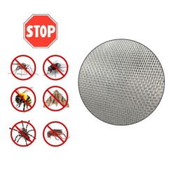 Tela Mosquitera Aluminio 18x14 Ancho 80 cm, Rollo 30 Metros, Malla Mosquitera Aluminio Anti Mosquitos, Antimoscas,