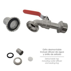 Grifo Jardín Esfera 1", Grifo Exterior Para Sistemas de Agua,