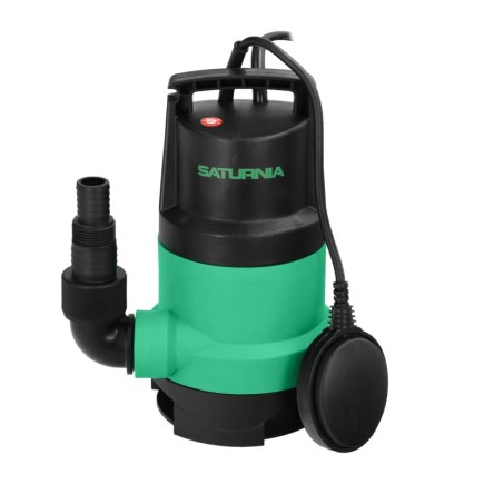 Bomba Aguas Sucias Sumergible 450 W, 8,000 lts/hora, Profundidad 5  Mts, Elevación 5,5 mts, Particulas max, Ø 30 mm,