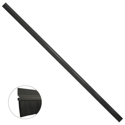 Burlete Para Puertas De Garaje Aluminio Negro Con Cepillo 2,5 m, Cepillo De Puerta, Burlete Garaje, Burlete Cepillo Cochera