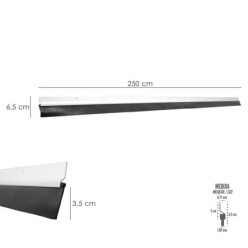Burlete Para Puertas De Garaje Aluminio Blanco Con Goma 2,5 m, Perfil Bajo Cochera Cepillo De Puerta, Burlete Garaje