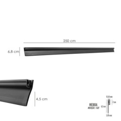 Burlete Reforzado Para Puertas De Garaje Aluminio Negro Con Goma 2,5 m, Perfil Bajo Cochera Cepillo De Puerta, Burlete Garaje