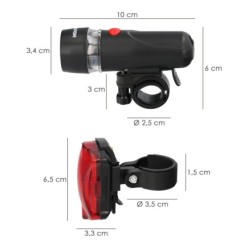 Kit Luces Led Delantera y Trasera Para Bicicleta / Patinete, Funcionamiento a Pilas,