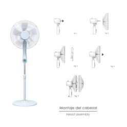 Ventilador Suelo Silencioso Con Mando, Ø 43 cm, Altura 140cm, 55 watt, 55 watt, Ventilador programable, Ventilador oscilante,