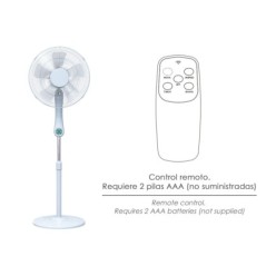 Ventilador Suelo Silencioso Con Mando, Ø 43 cm, Altura 140cm, 55 watt, 55 watt, Ventilador programable, Ventilador oscilante,