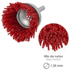 Cepillo Nylon Taza Ø 75 m, 1/4", Cepillo De Lijado Nailon, Cepillo Para Taladro De Nailon, Cepillo De Alambre Abrasivo De Nailon