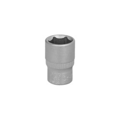Llave Vaso 1/4" Hexagonal 12 mm, Perfil de 6 caras, Acero Cromo Vanadio, Aristas Redondas