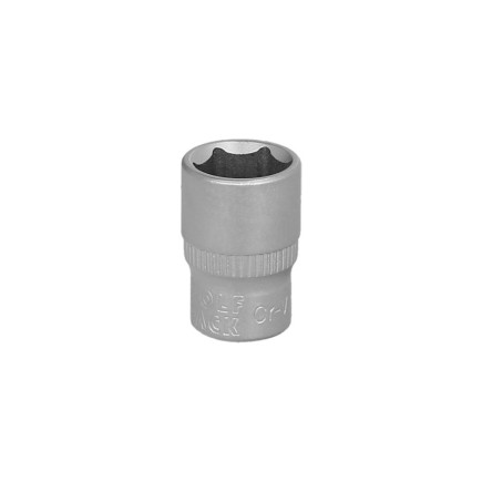 Llave Vaso 1/4" Hexagonal 12 mm, Perfil de 6 caras, Acero Cromo Vanadio, Aristas Redondas