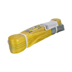 Eslinga Plana Doble Banda 3,000 Kg, Factor Seguridad 7:1, Longitud: 5 Metros Ancho 9 cm, 100% Poliester, Color Amarilla
