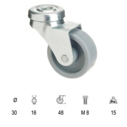 Rueda Polyamida Pasante   30 mm,