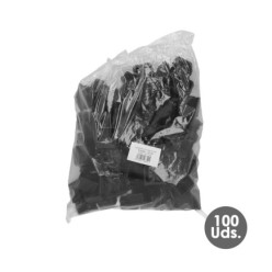 Contera Interior Plastico Cuadrada 50x50 mm, Color Negro, Bolsa 100 Unidades, Contera Mesa, Silla, Muebles, Estanteria