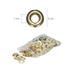 Ojetes / Ojales Metalicos Grandes Para Lona Ø Interior 10 mm, (Bolsa 100 Unidades)