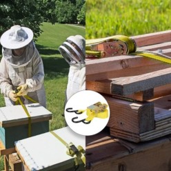 Cinta De Amarre Con Ratchet 4,5 metros x 25 mm, Trinquete Metalico Automatico, Cincha, Eslinga Mercancia, Correa Sujeción (2uds)