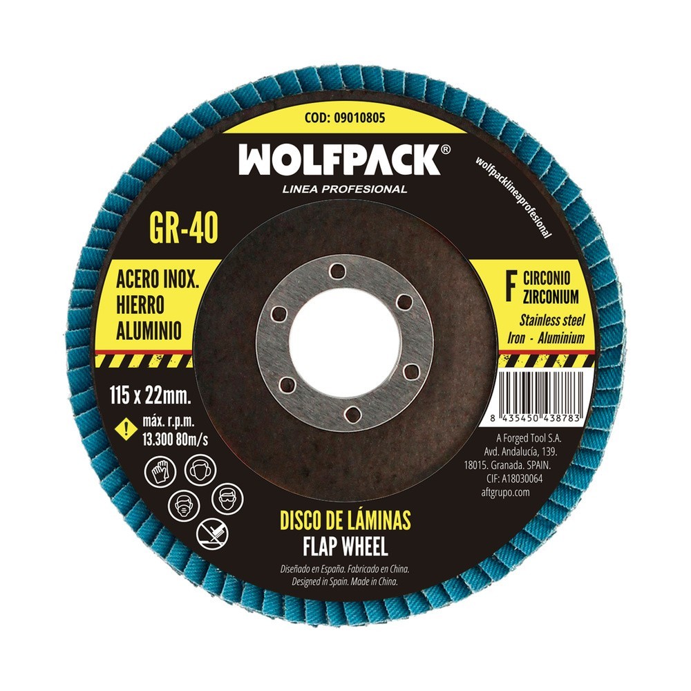 Disco Laminas Lija Circonio 115x22 mm, Grano  40 al por Mayor | Almacén de Ferretería