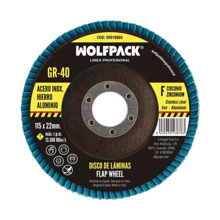 Disco Laminas Lija Circonio 115x22 mm, Grano  40 al por Mayor | Almacén de Ferretería