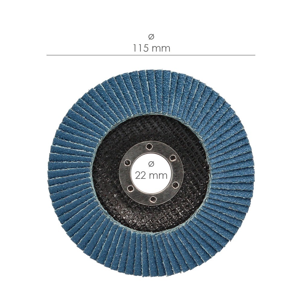 Disco Laminas Abrasivo Para Amoladora Ø 115 mm, Grano 60 Disco Laminado Acero, Disco Lija Acero Inoxidable, Disco Pulidor Acero 