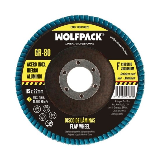 Disco Laminas Lija Circonio 115x22 mm, Grano  80 al por Mayor | Almacén de Ferretería