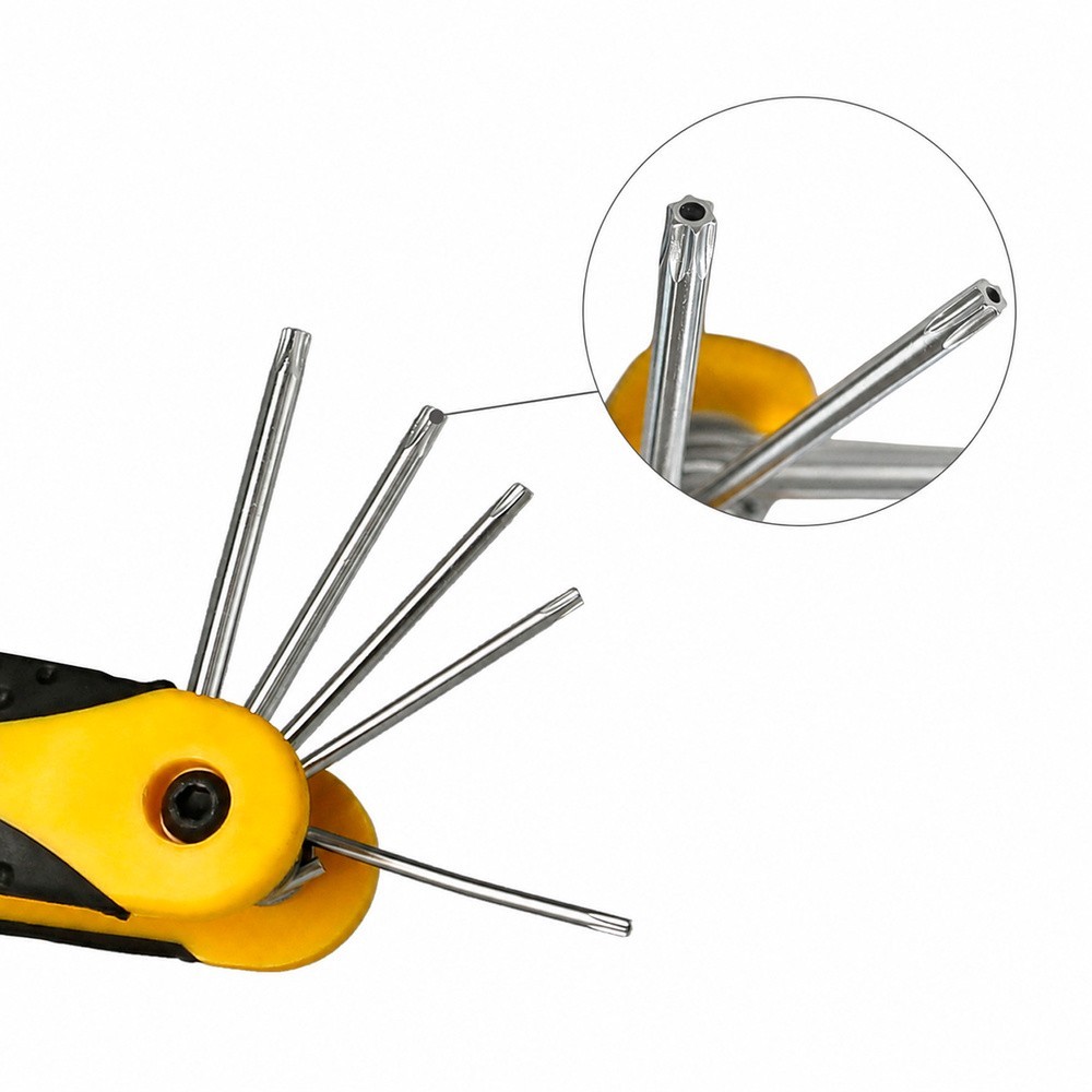 Juego Llaves Torx Plegable  8 Piezas Inviolable, Llave Torx Hexagonal, Llave Estrella, Llave Allen Estrella al por Mayor | Almac