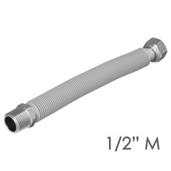 Tuberia Extensible Agua Acero Inoxidable Corrugado, Longitud de 22,5 a 30 cm, Tomas 1/2"