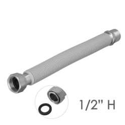 Tuberia Extensible Agua Acero Inoxidable Corrugado, Longitud de 22,5 a 30 cm, Tomas 1/2"