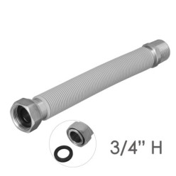 Tuberia Extensible Agua Acero Inoxidable Corrugado, Longitud de 22,5 a 30 cm, Tomas 3/4"