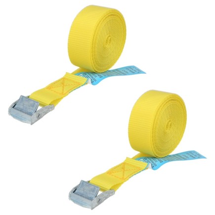 Cinta De Amarre Con Trinquete 4,5 metros x 25 mm,(2 Unidades) Trinquete Metalico Automatico, Cincha, Eslinga, Correa Sujeción