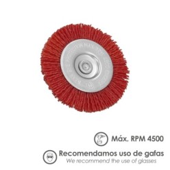 Cepillo Nylon Disco Ø 75 mm, 1/4", Lijar y Pulir Madera, Metal, Acero Inoxidable, Cepillo Taladro, Cepillo Pulir, Cepillo Lijar