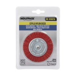 Cepillo Nylon Disco Ø 75 mm, 1/4", Lijar y Pulir Madera, Metal, Acero Inoxidable, Cepillo Taladro, Cepillo Pulir, Cepillo Lijar