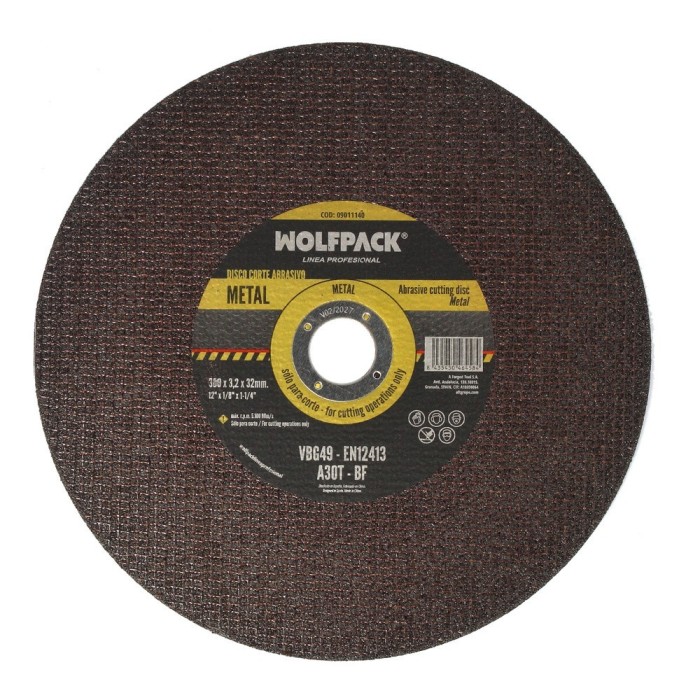 Disco Corte Abrasivo  Metal Ø 300 x Ø 32 mm, Espesor 3,2 mm, Disco Radial / Amoladora Universal Con Todas Las Amoladoras al por 